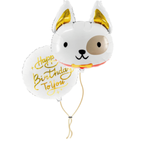 Ballonnen tros schattige hond 'Happy Birthday to You'