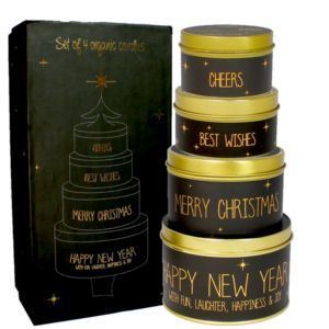 My Flame - 4 kaarsen Giftbox Zwart