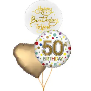 Ballonnen tros '50 jaar' wit goud