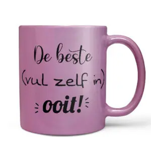 Roze mok met tekst