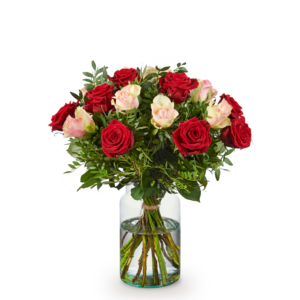 Boeket Rose rood-roze