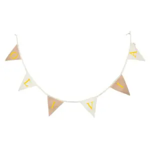 Jollein - Vlaggenlijn Ivoor-Biscuit met naam