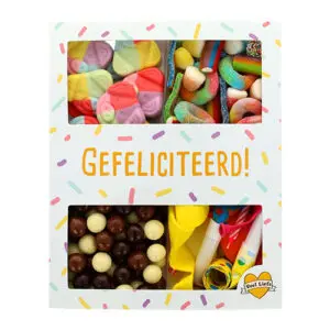 Snoepdoosje XL 'Gefeliciteerd' - Brievenbus
