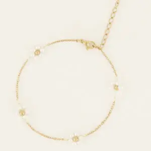 My Jewellery armbandje met bloemen van parels