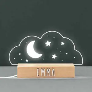 Wolken Ledlampje met Naam